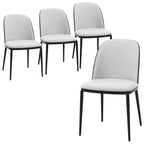 Ensemble de 4 chaises de salle à manger avec assise rembourrée et structure en MDF et acier.