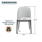 Ensemble de 4 chaises de salle à manger avec assise rembourrée et structure en MDF et acier.