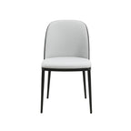 Ensemble de 4 chaises de salle à manger avec assise rembourrée et structure en MDF et acier.