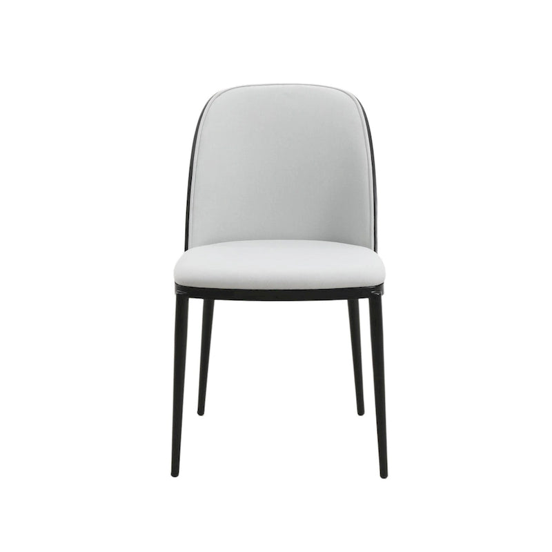 Ensemble de 4 chaises de salle à manger avec assise rembourrée et structure en MDF et acier.