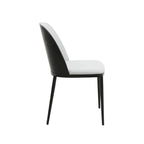Ensemble de 4 chaises de salle à manger avec assise rembourrée et structure en MDF et acier.