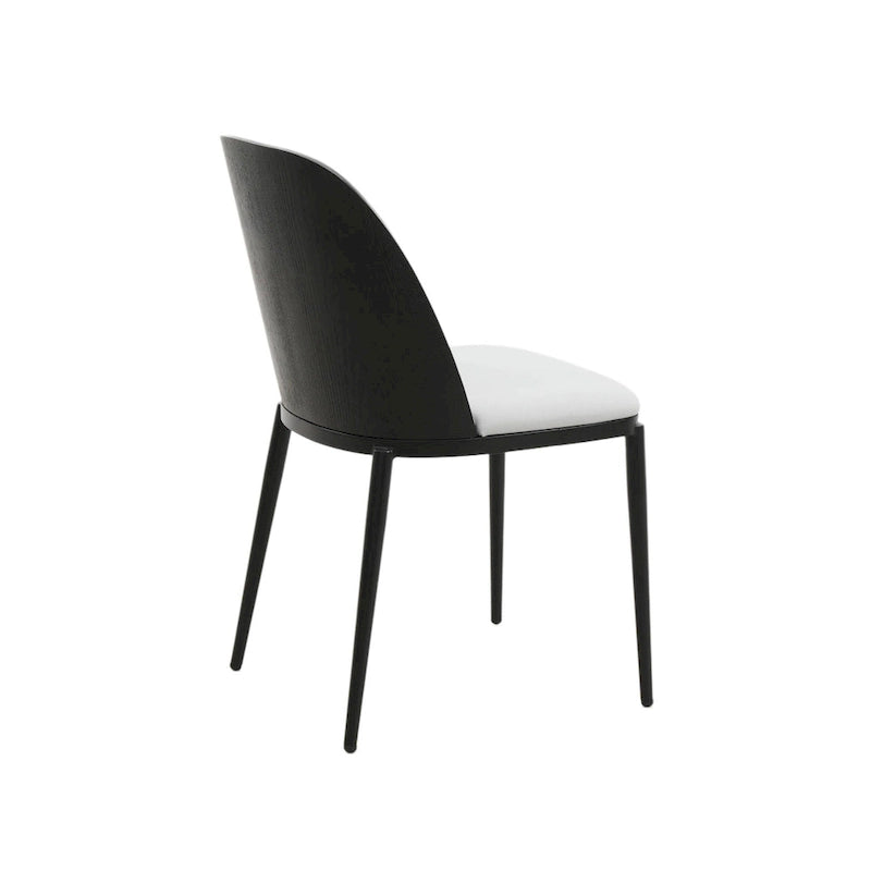 Ensemble de 4 chaises de salle à manger avec assise rembourrée et structure en MDF et acier.