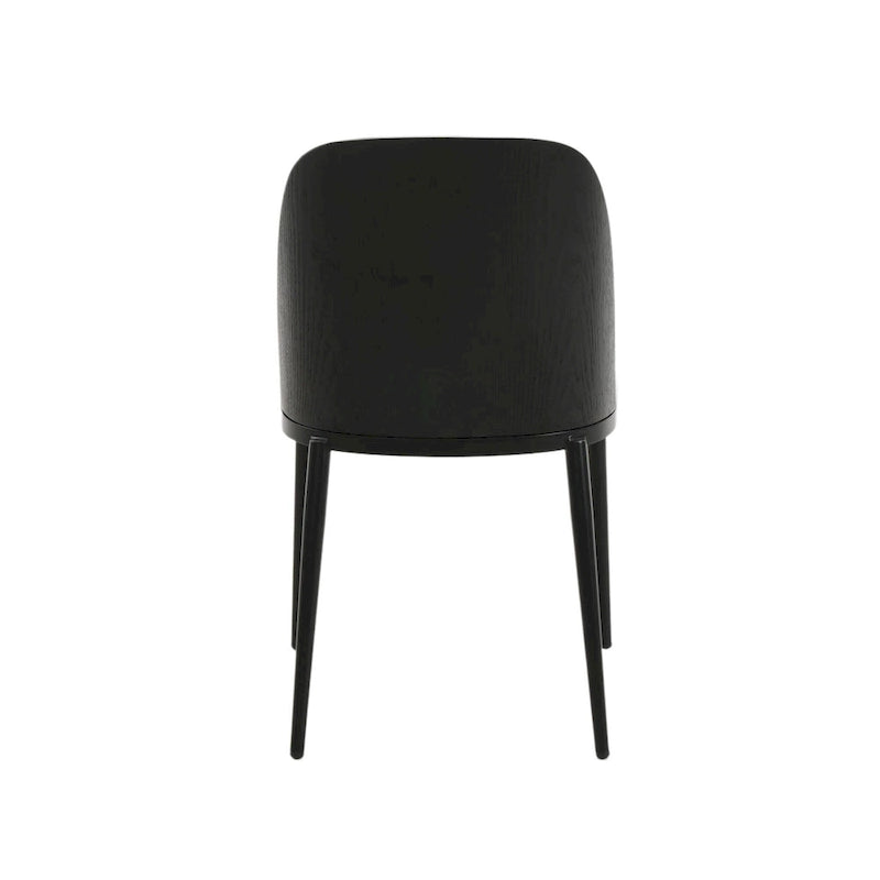 Ensemble de 4 chaises de salle à manger avec assise rembourrée et structure en MDF et acier.