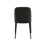 Ensemble de 4 chaises de salle à manger avec assise rembourrée et structure en MDF et acier.