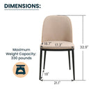 Ensemble de 4 chaises de salle à manger avec assise rembourrée et structure en MDF et acier.