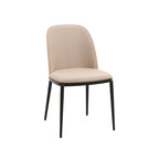Ensemble de 4 chaises de salle à manger avec assise rembourrée et structure en MDF et acier.