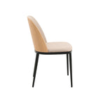 Ensemble de 4 chaises de salle à manger avec assise rembourrée et structure en MDF et acier.