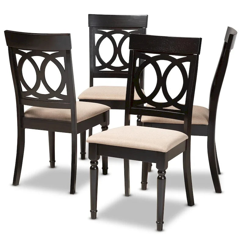Ensemble de chaises de salle à manger modernes en tissu Copper Grove Taizz, 4 pièces