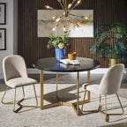 Chaises de salle à manger Cheyenne en métal doré (lot de 2) par iNSPIRE Q Modern
