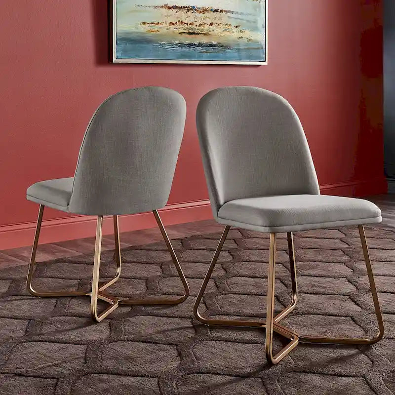 Chaises de salle à manger Cheyenne en métal doré (lot de 2) par iNSPIRE Q Modern