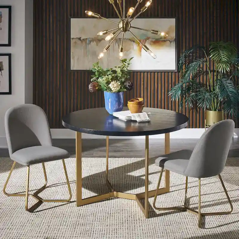 Chaises de salle à manger Cheyenne en métal doré (lot de 2) par iNSPIRE Q Modern