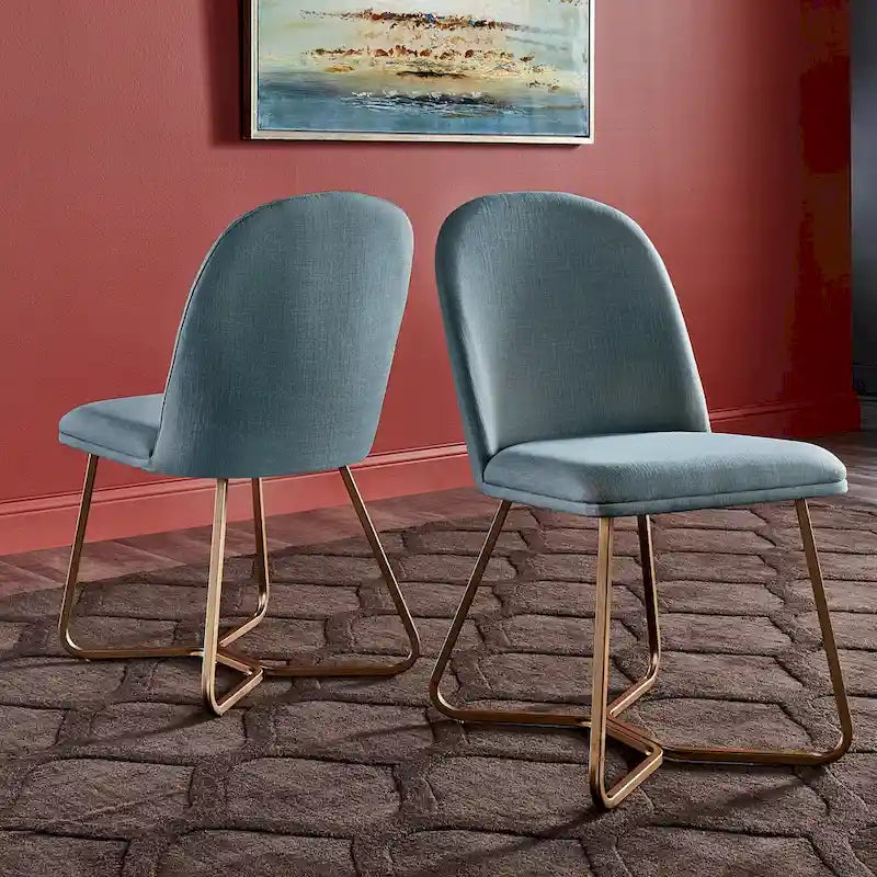 Chaises de salle à manger Cheyenne en métal doré (lot de 2) par iNSPIRE Q Modern