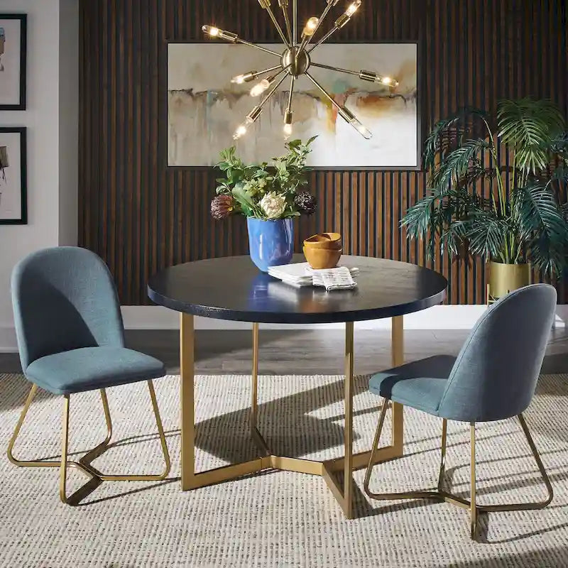 Chaises de salle à manger Cheyenne en métal doré (lot de 2) par iNSPIRE Q Modern