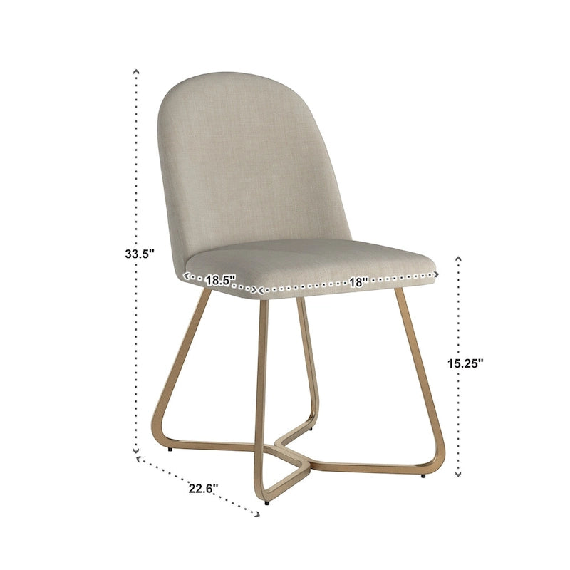 Chaises de salle à manger Cheyenne en métal doré (lot de 2) par iNSPIRE Q Modern