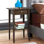 Table de chevet en bois avec tiroir