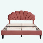 Lit plateforme rembourré Queen Size à motif floral