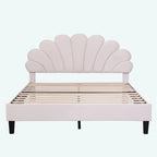 Lit plateforme rembourré Queen Size à motif floral