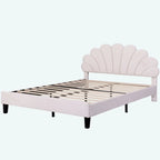 Lit plateforme rembourré Queen Size à motif floral