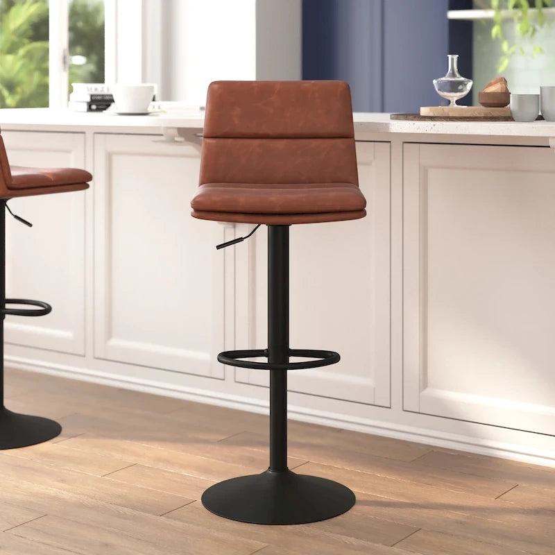 Ensemble de 2 tabourets de bar commerciaux sans accoudoirs à hauteur réglable