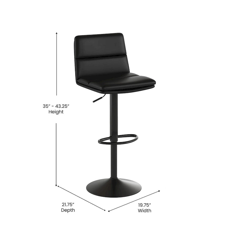 Ensemble de 2 tabourets de bar commerciaux sans accoudoirs à hauteur réglable