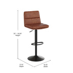 Ensemble de 2 tabourets de bar commerciaux sans accoudoirs à hauteur réglable