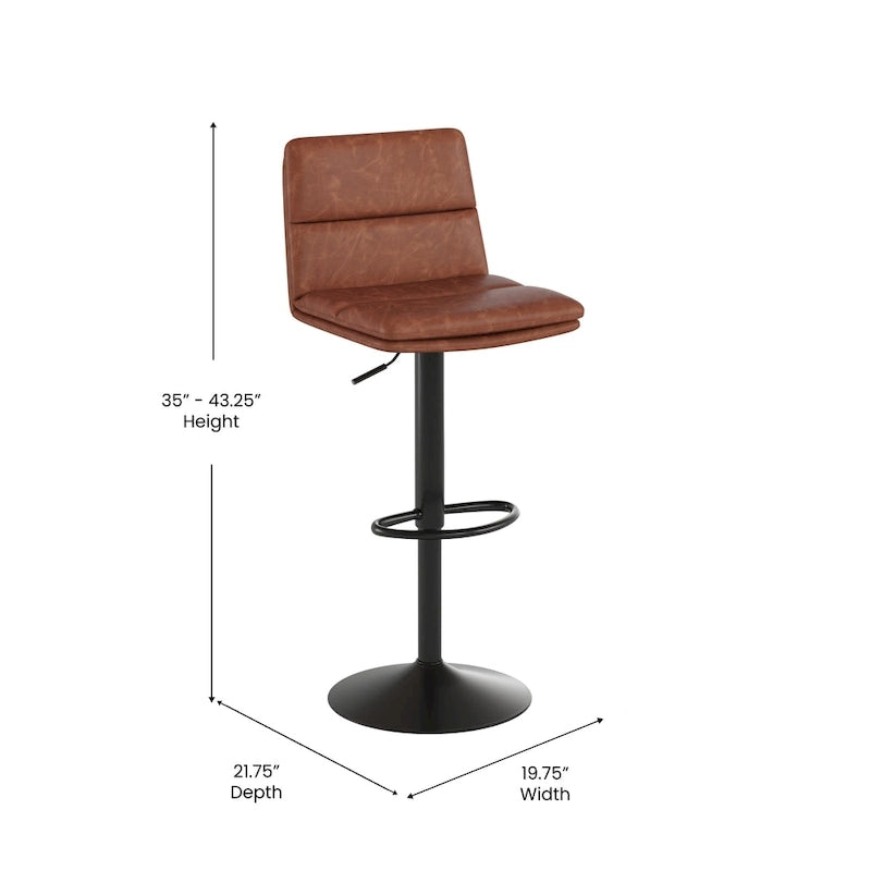 Ensemble de 2 tabourets de bar commerciaux sans accoudoirs à hauteur réglable