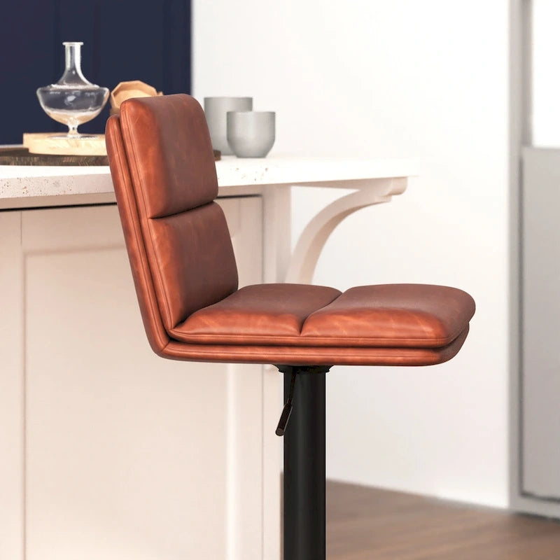 Ensemble de 2 tabourets de bar commerciaux sans accoudoirs à hauteur réglable