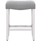 Tabouret de bar Jameson en polyester blanc antique, 61 cm (24 pouces), recouvert de tissu,