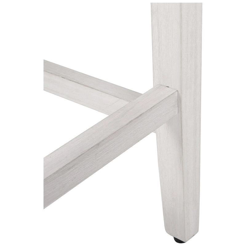 Tabouret de bar Jameson en polyester blanc antique, 61 cm (24 pouces), recouvert de tissu,