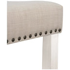 Tabouret de bar Jameson en polyester blanc antique, 61 cm (24 pouces), recouvert de tissu,