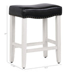 Tabouret de bar Jameson en polyester blanc antique, 61 cm (24 pouces), recouvert de tissu,