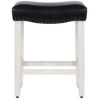 Tabouret de bar Jameson en polyester blanc antique, 61 cm (24 pouces), recouvert de tissu,