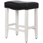 Tabouret de bar Jameson en polyester blanc antique, 61 cm (24 pouces), recouvert de tissu,