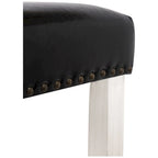 Tabouret de bar Jameson en polyester blanc antique, 61 cm (24 pouces), recouvert de tissu,