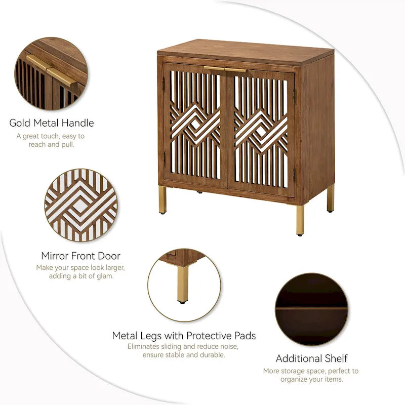 Commode de rangement COZAYH style ferme, buffet d'appoint en bois à 2 portes pour salon, couloir, chambre, salle à manger