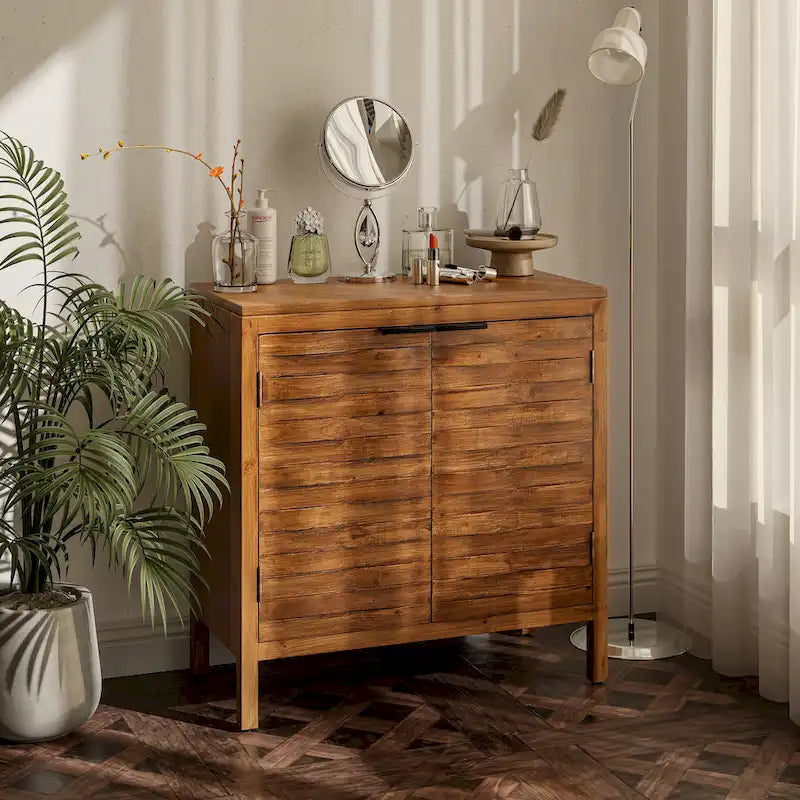 Commode de rangement COZAYH style ferme, buffet d'appoint en bois à 2 portes pour salon, couloir, chambre, salle à manger