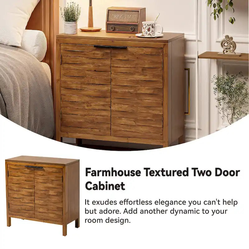 Commode de rangement COZAYH style ferme, buffet d'appoint en bois à 2 portes pour salon, couloir, chambre, salle à manger