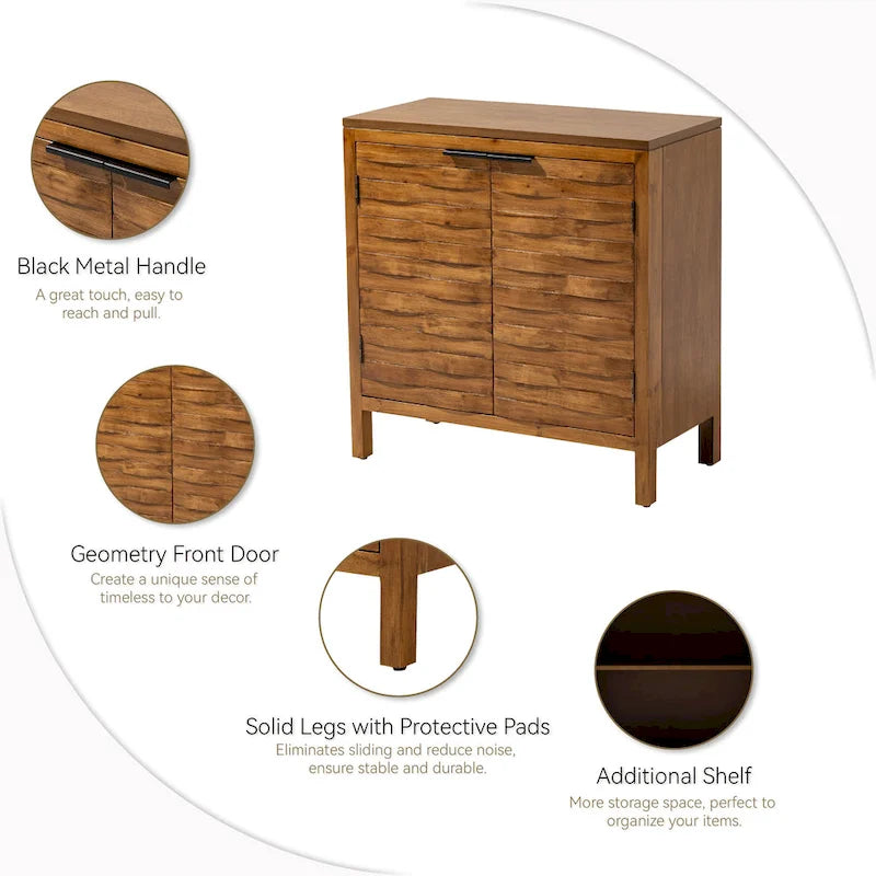 Commode de rangement COZAYH style ferme, buffet d'appoint en bois à 2 portes pour salon, couloir, chambre, salle à manger