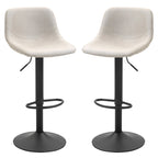 Ensemble de 2 tabourets de bar pivotants HOMCOM, hauteur réglable, rembourrés et avec dossier, pour la cuisine, le comptoir et le bar à domicile.