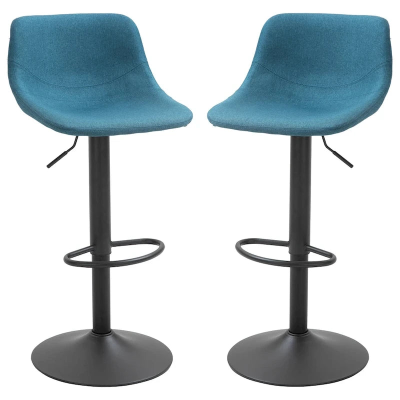 Ensemble de 2 tabourets de bar pivotants HOMCOM, hauteur réglable, rembourrés et avec dossier, pour la cuisine, le comptoir et le bar à domicile.