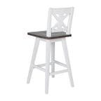 Tabouret de bar pivotant en bois de style ferme moderne