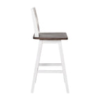 Tabouret de bar pivotant en bois de style ferme moderne