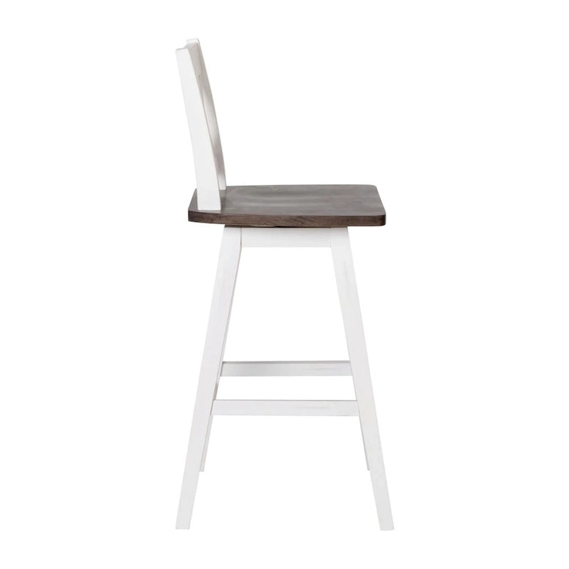 Tabouret de bar pivotant en bois de style ferme moderne