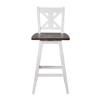 Tabouret de bar pivotant en bois de style ferme moderne