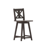 Tabouret de bar pivotant en bois de style ferme moderne