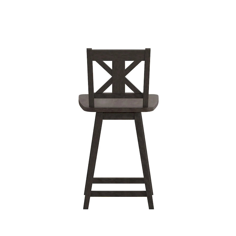 Tabouret de bar pivotant en bois de style ferme moderne