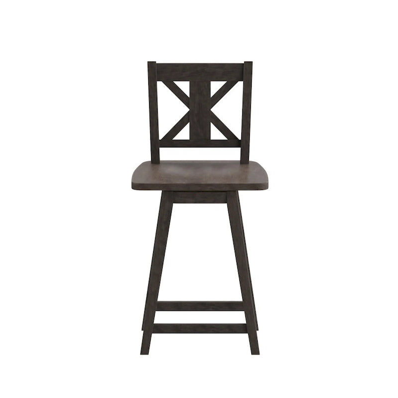 Tabouret de bar pivotant en bois de style ferme moderne