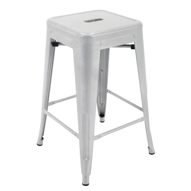 Tabourets de comptoir de patio en métal Carbon Loft Athos pour intérieur et extérieur (ensemble de 4)