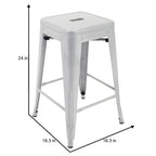 Tabourets de comptoir de patio en métal Carbon Loft Athos pour intérieur et extérieur (ensemble de 4)