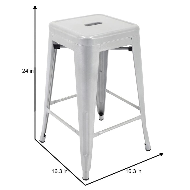 Tabourets de comptoir de patio en métal Carbon Loft Athos pour intérieur et extérieur (ensemble de 4)